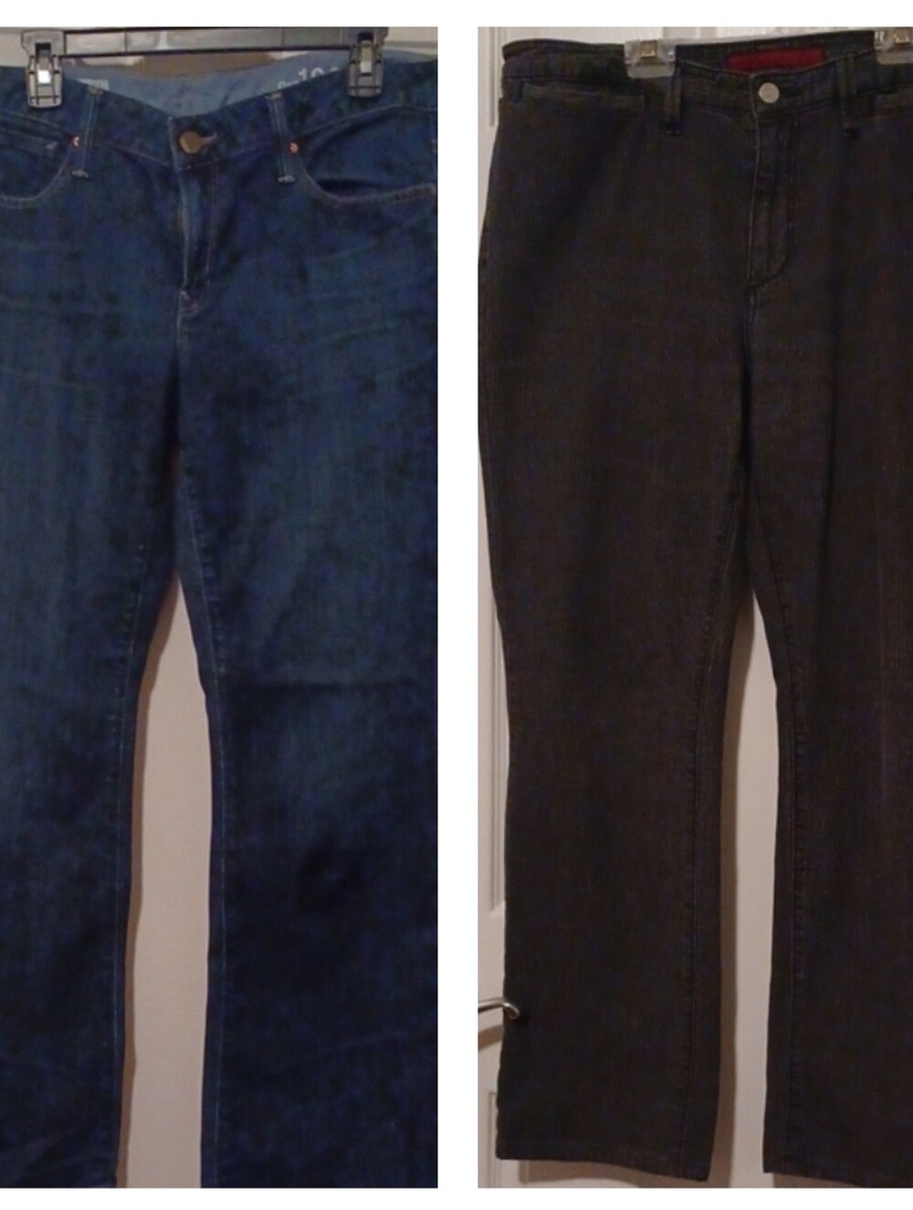 > BR Women’s Dark Gray Straight-Leg Jeans And Gap Blue Jeans Size 14